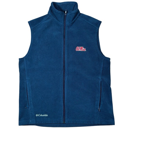 Columbia Other - Ole Miss Rebels Columbia Men's Blue Fleece Flanker Vest Full Zip Size L